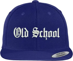 Trendy Apparel Shop Old School Old English Embroidered Flat Brim Classic Snapback Cap