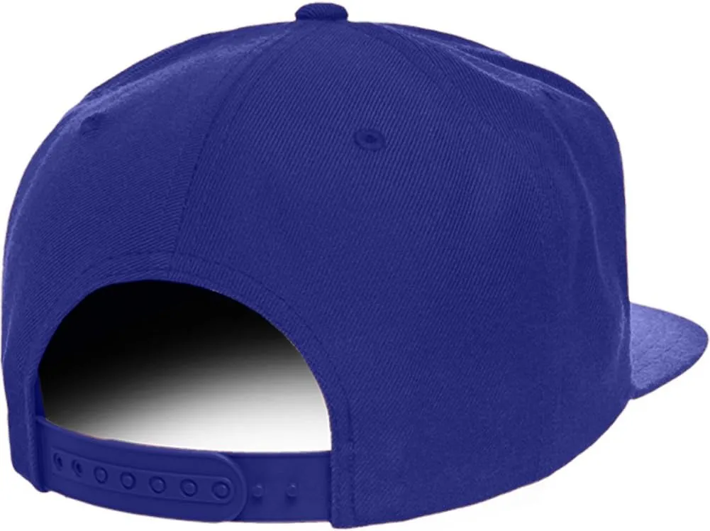 Trendy Apparel Shop Old School Old English Embroidered Flat Brim Classic Snapback Cap