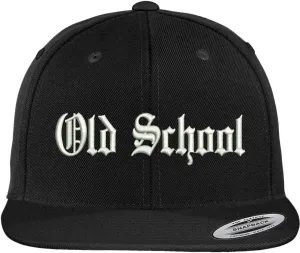 Trendy Apparel Shop Old School Old English Embroidered Flat Brim Classic Snapback Cap
