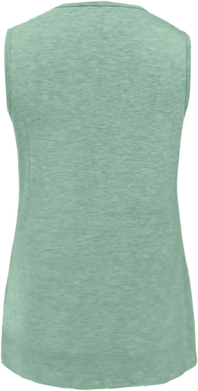 V Neck Tank Top Women Casual Sleeveless Loose Flowy Basic Dressy Casual Summer T-Shirt