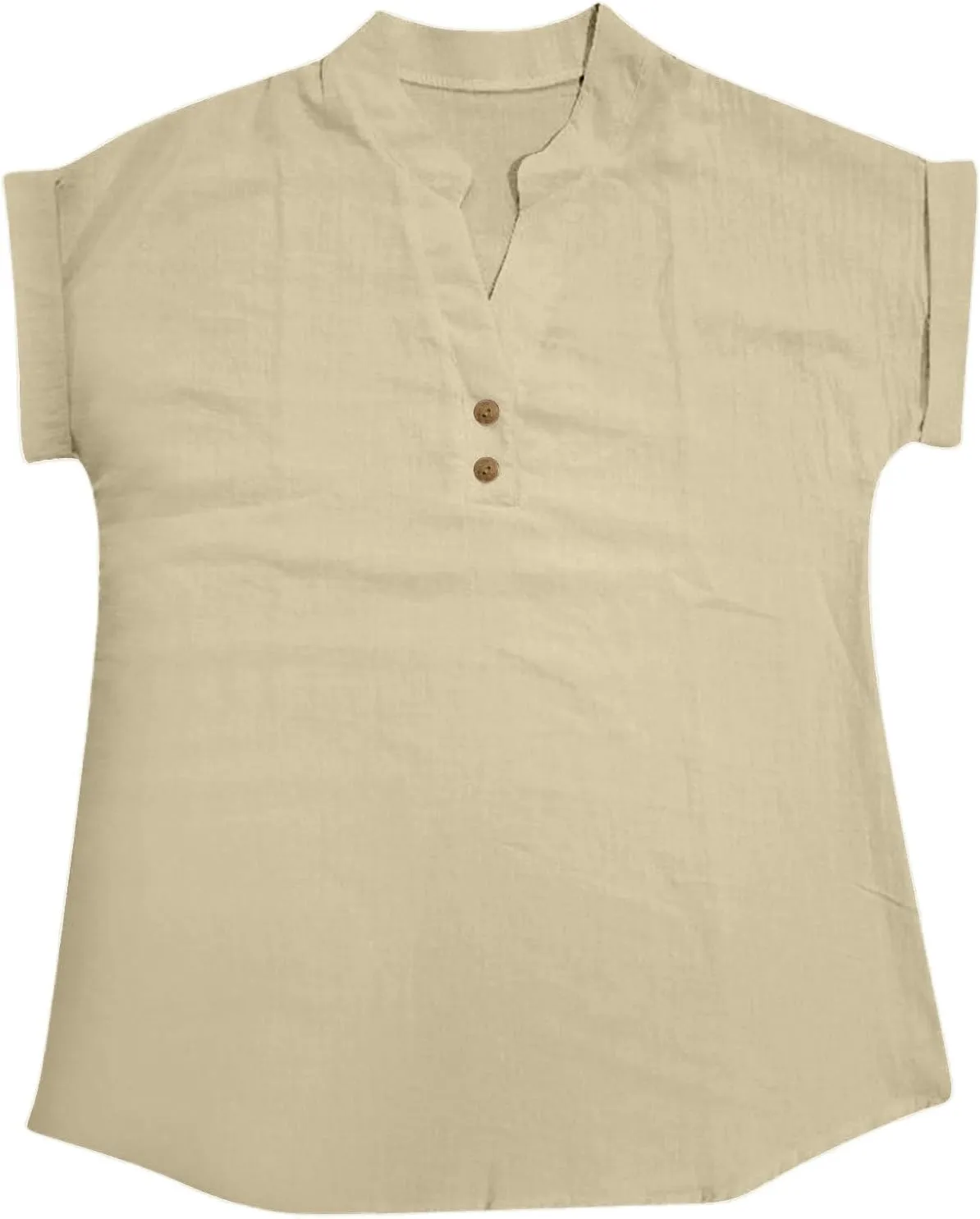 Women Bohemian Boho Linen Short Sleeve Top Summer Comfy Casual Oversized Tunics Round Neck Loose Fit Tshirts