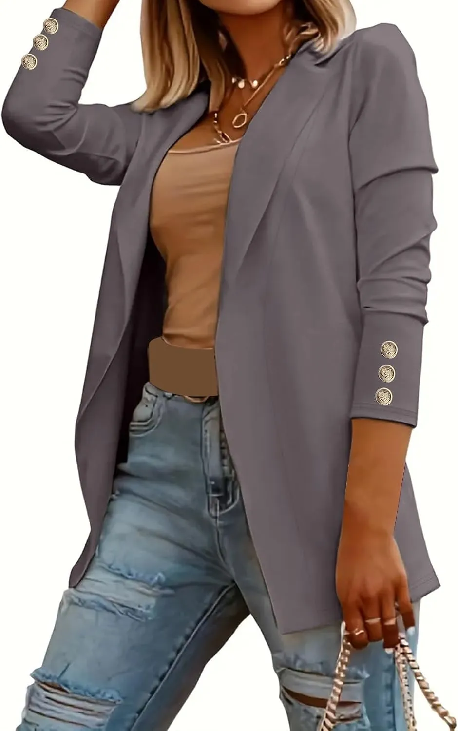 Women Business Casual Blazer Professional Work Suit Jacket Lightweight Work Office Open Front Blazer Jacket Clothes