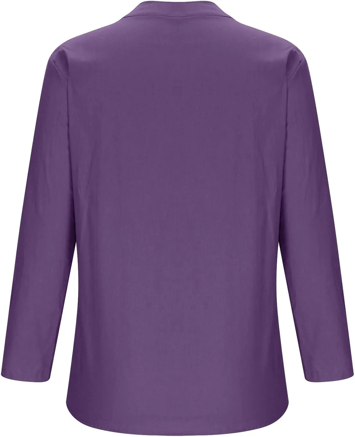 Women Button Up Shirts V Neck Long Sleeve Cotton Linen Summer Casual Fashion Blouse Tops Loose Tshirts