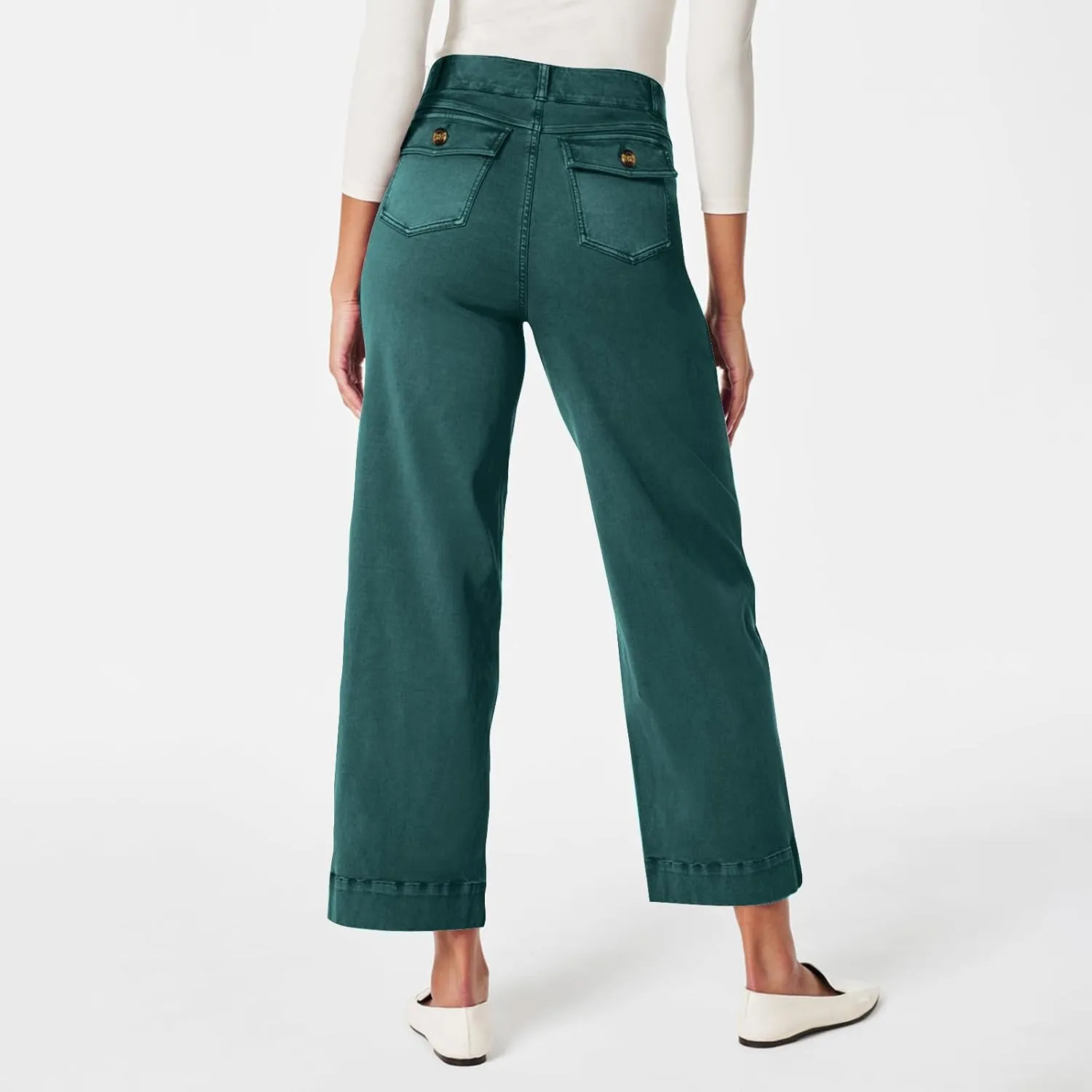 Women Jeans Straight Leg Casual Solid Color Cropped Denim Pants High Waist Slim Fit Fall Winter Lounge Jean Pants