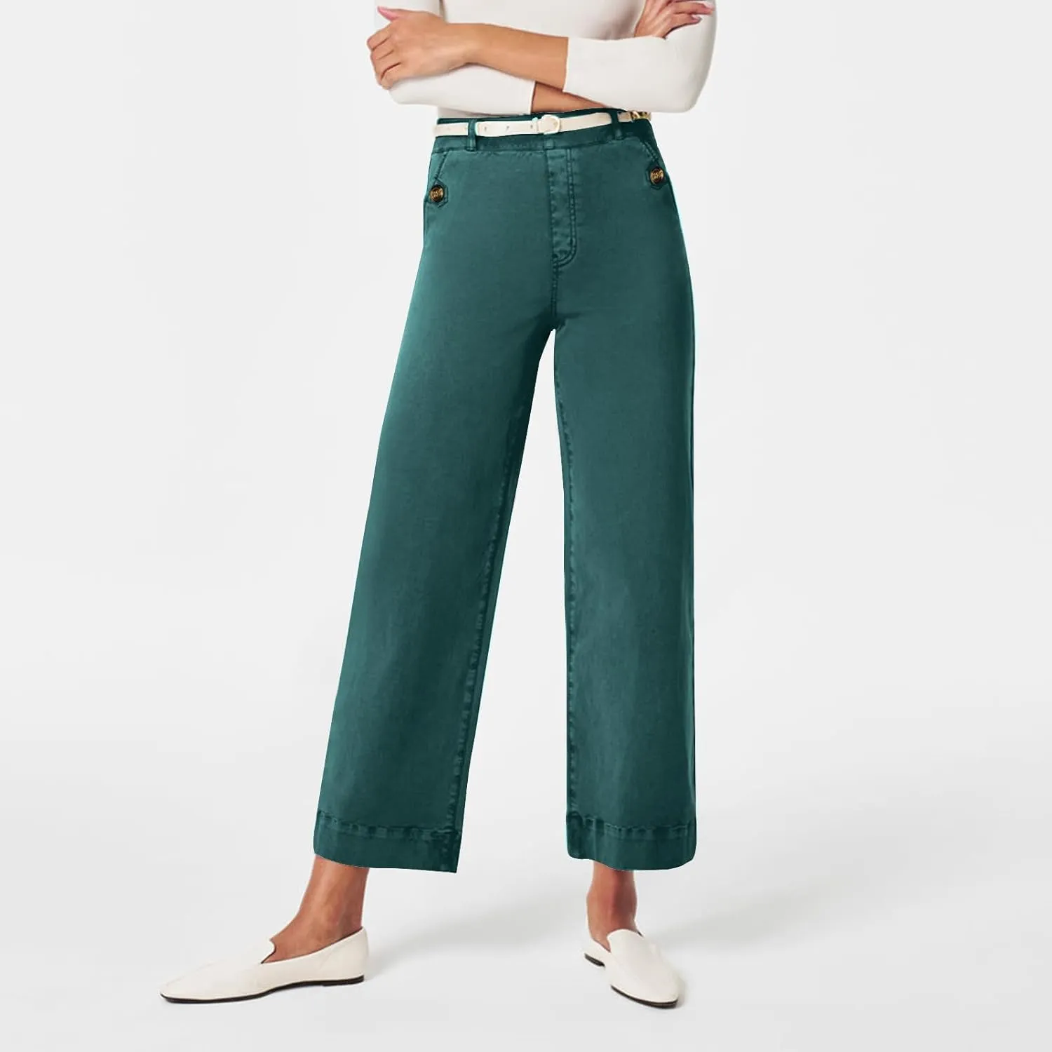 Women Jeans Straight Leg Casual Solid Color Cropped Denim Pants High Waist Slim Fit Fall Winter Lounge Jean Pants