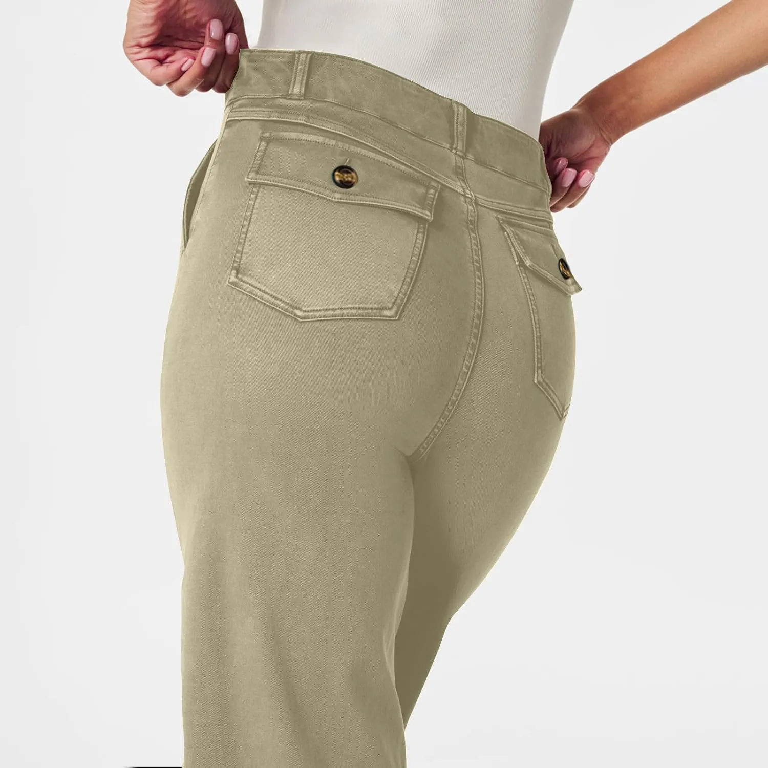 Women Jeans Straight Leg Casual Solid Color Cropped Denim Pants High Waist Slim Fit Fall Winter Lounge Jean Pants