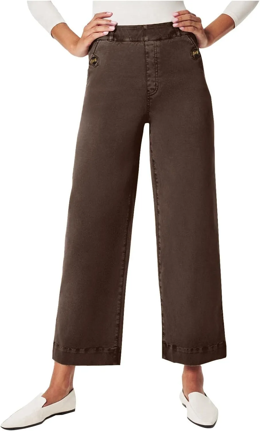 Women Jeans Straight Leg Casual Solid Color Cropped Denim Pants High Waist Slim Fit Fall Winter Lounge Jean Pants