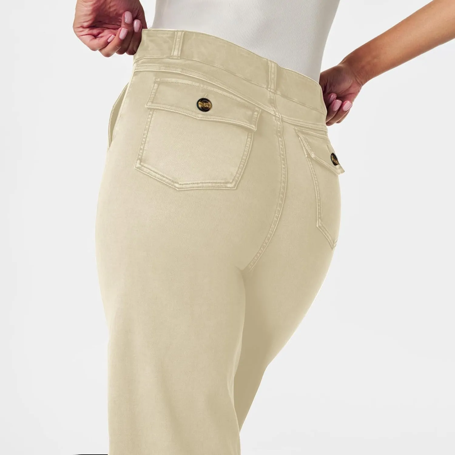 Women Jeans Straight Leg Casual Solid Color Cropped Denim Pants High Waist Slim Fit Fall Winter Lounge Jean Pants