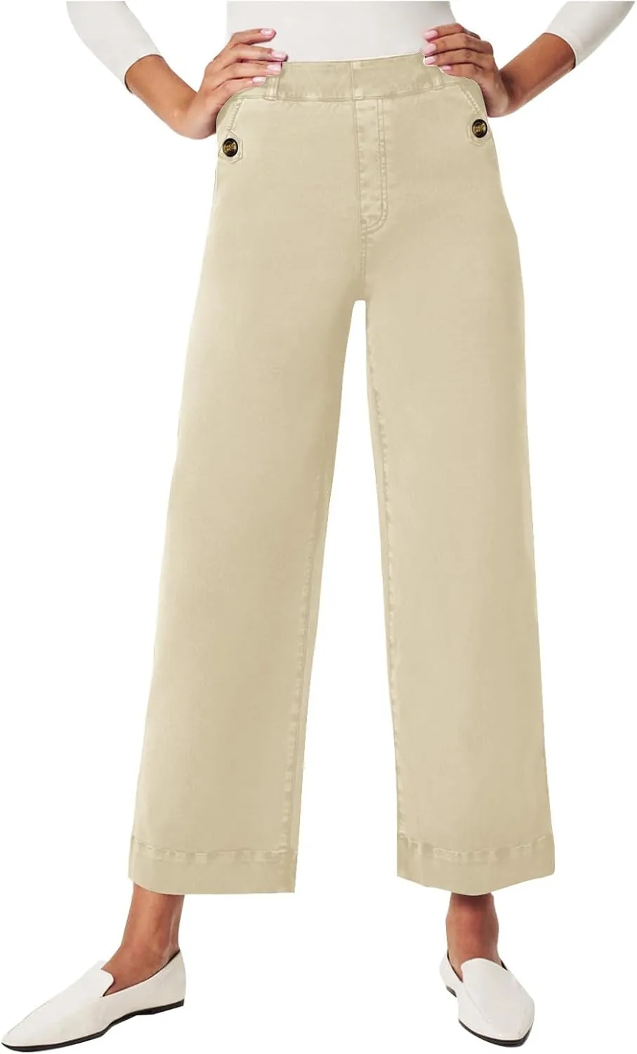Women Jeans Straight Leg Casual Solid Color Cropped Denim Pants High Waist Slim Fit Fall Winter Lounge Jean Pants