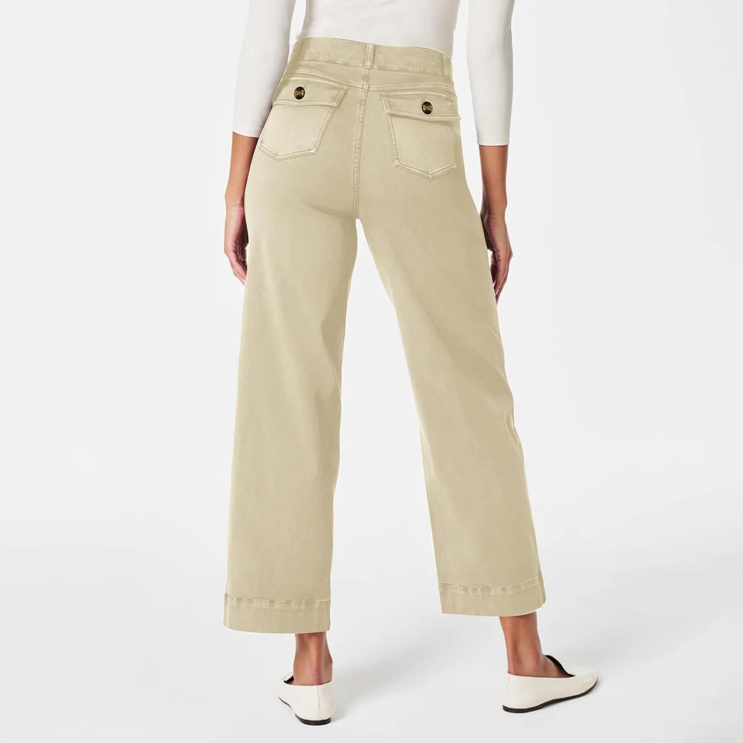 Women Jeans Straight Leg Casual Solid Color Cropped Denim Pants High Waist Slim Fit Fall Winter Lounge Jean Pants