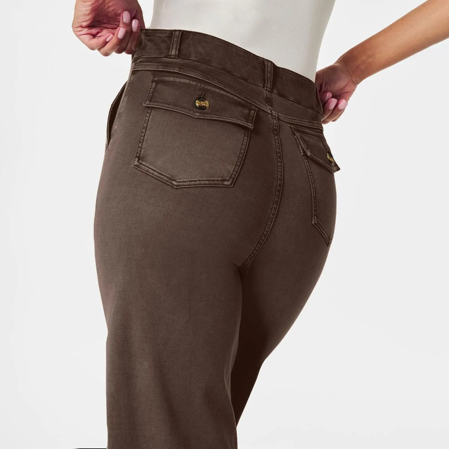 Women Jeans Straight Leg Casual Solid Color Cropped Denim Pants High Waist Slim Fit Fall Winter Lounge Jean Pants