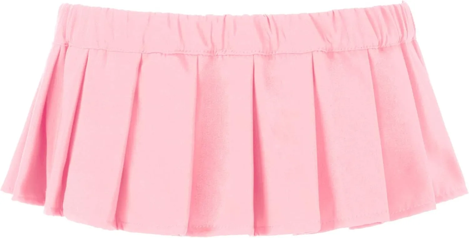 Women Micro Pleated Miniskirts Elastic Waistband Schoolgirls Cosplay Mini Skirts Fancy Clubwear
