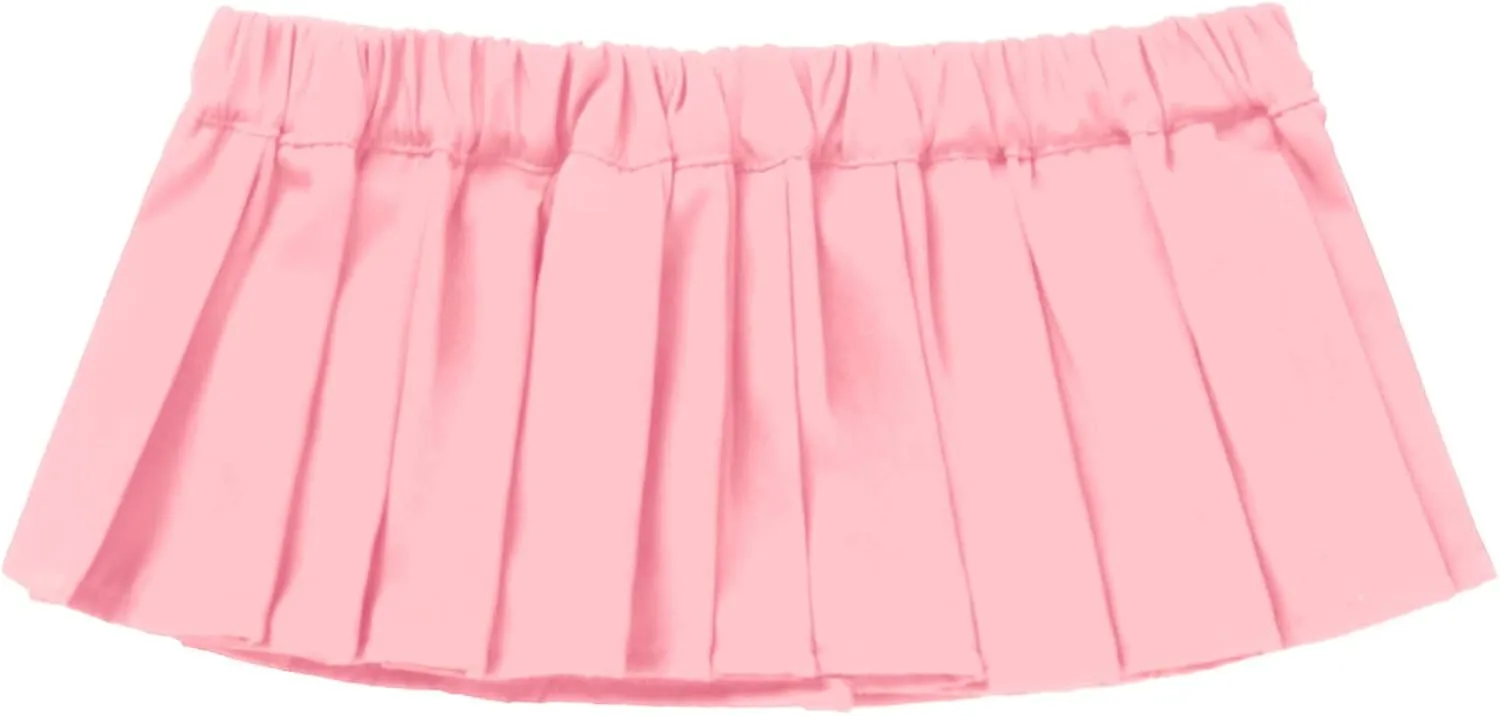 Women Micro Pleated Miniskirts Elastic Waistband Schoolgirls Cosplay Mini Skirts Fancy Clubwear