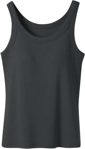 Women Ribbed Cotton Tank Tops Summer Bin in Bra Sleeveless Scoop Neck Undershirts Comfy Yoga Workout Crop Top Pjs