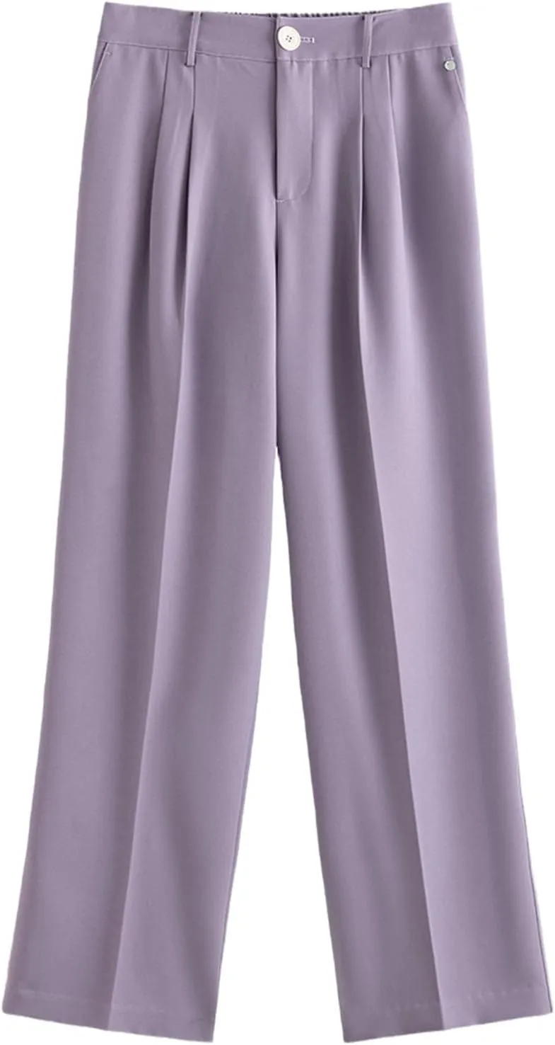 Women Suit Pants Straight Wide Leg Trouser Summer Long Pant Office Lady Bottom Loose Pants for Women
