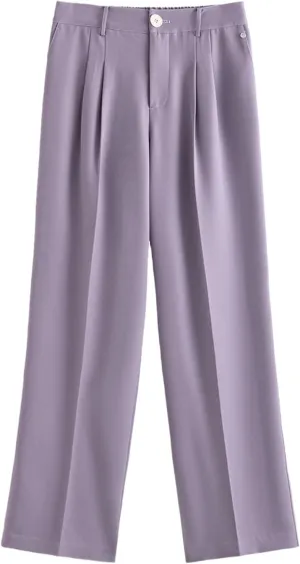 Women Suit Pants Straight Wide Leg Trouser Summer Long Pant Office Lady Bottom Loose Pants for Women