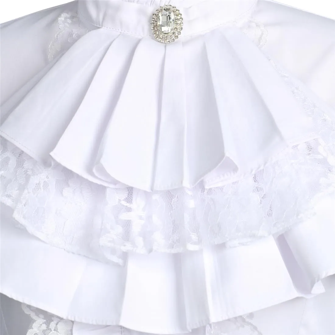 Women Victorian Blouse Vintage Gothic Lolita Shirt Pirate Long Sleeve Lace Ruffles Renaissance Medieval Shirts