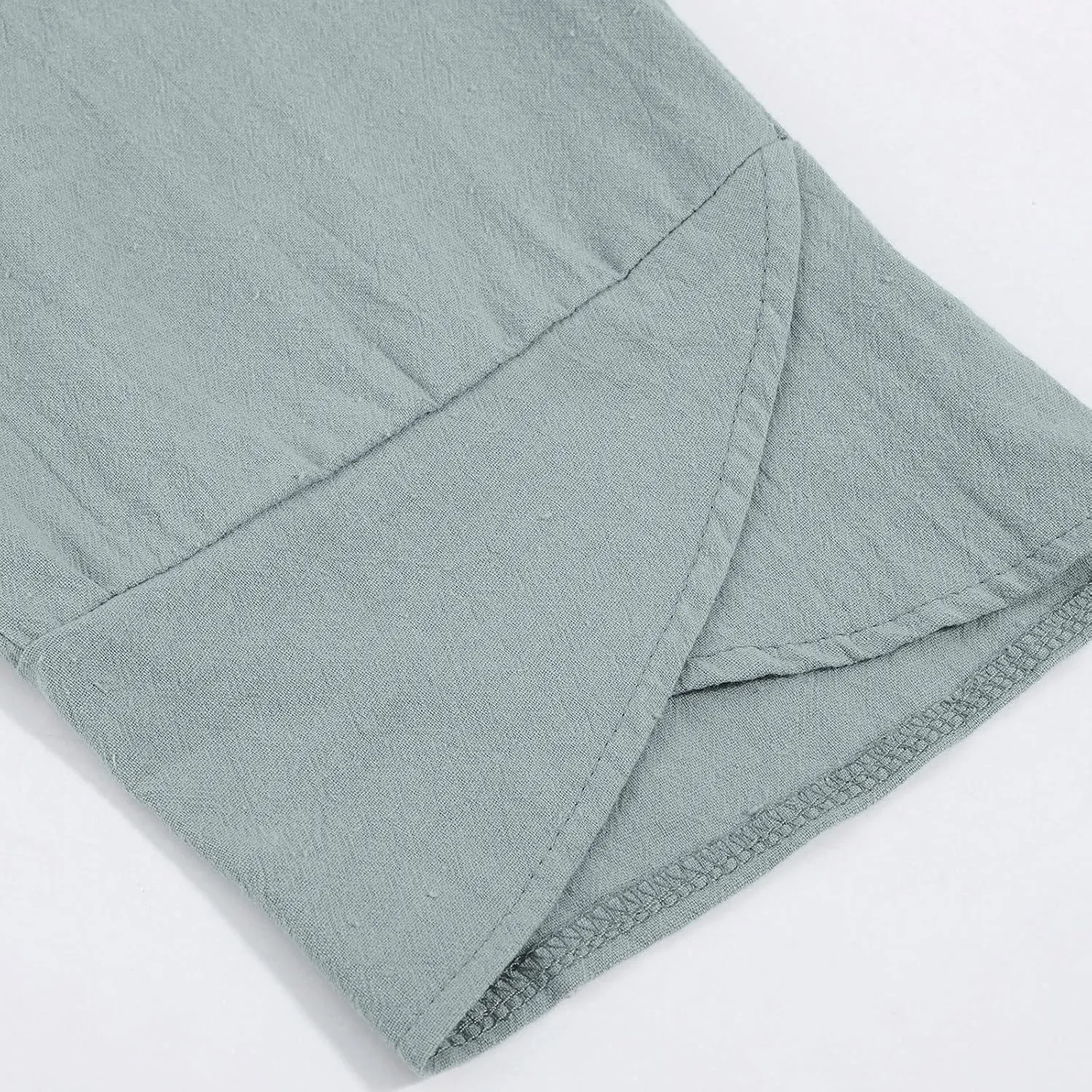 Women Wide Leg Linen Pants Dressy Casual Elastic High Waist Palazzo Pant Comfy Solid Trousers with Pocket