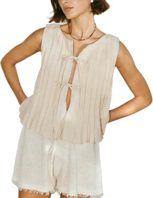 Women Y2K Babydoll Ruffle Tank Top Linen Front Button Pleated Peplum Vest Flowy Coquette Cropped Shirt Cute Blouse Summer