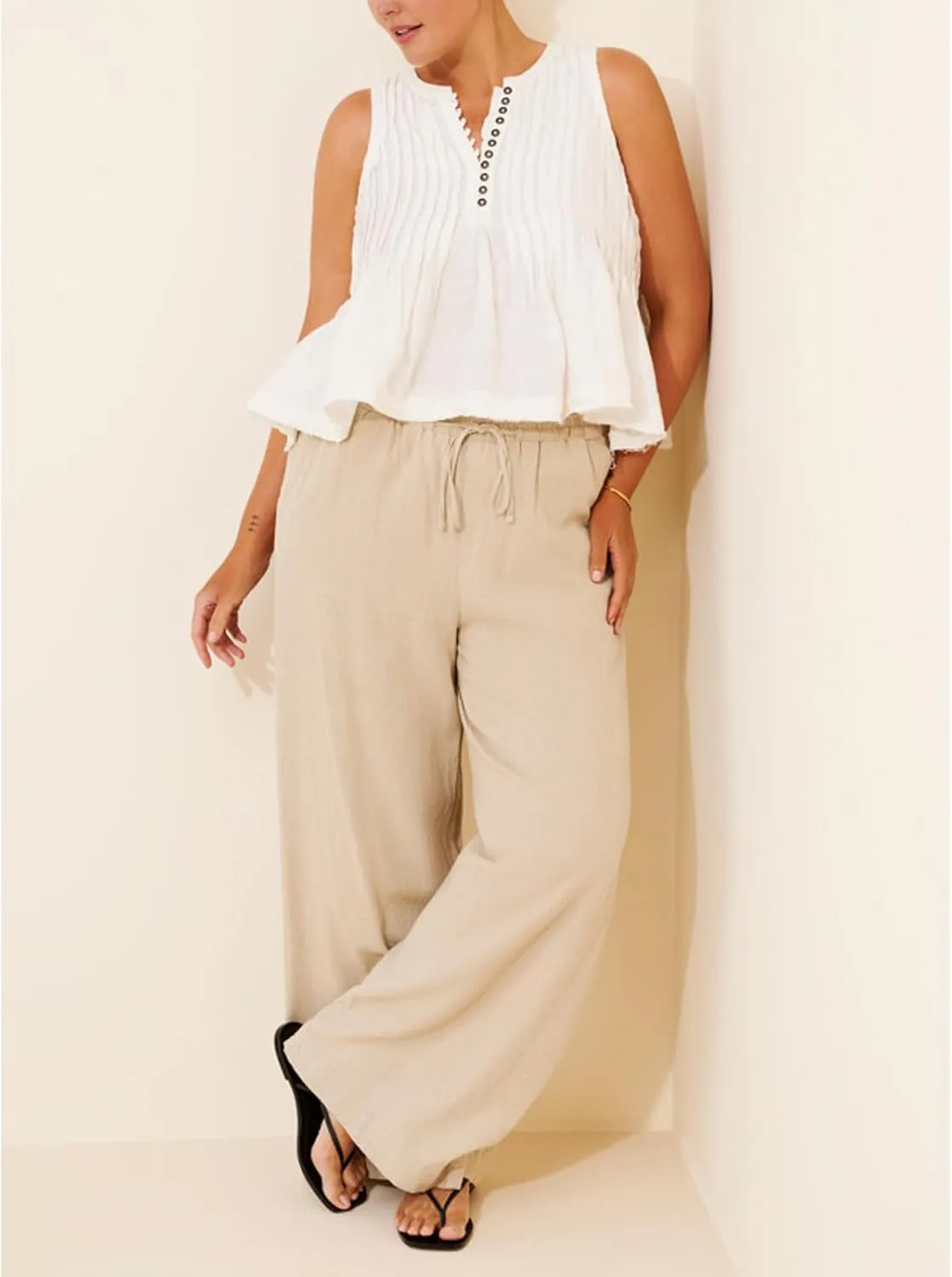 Women Y2K Babydoll Ruffle Tank Top Linen Front Button Pleated Peplum Vest Flowy Coquette Cropped Shirt Cute Blouse Summer