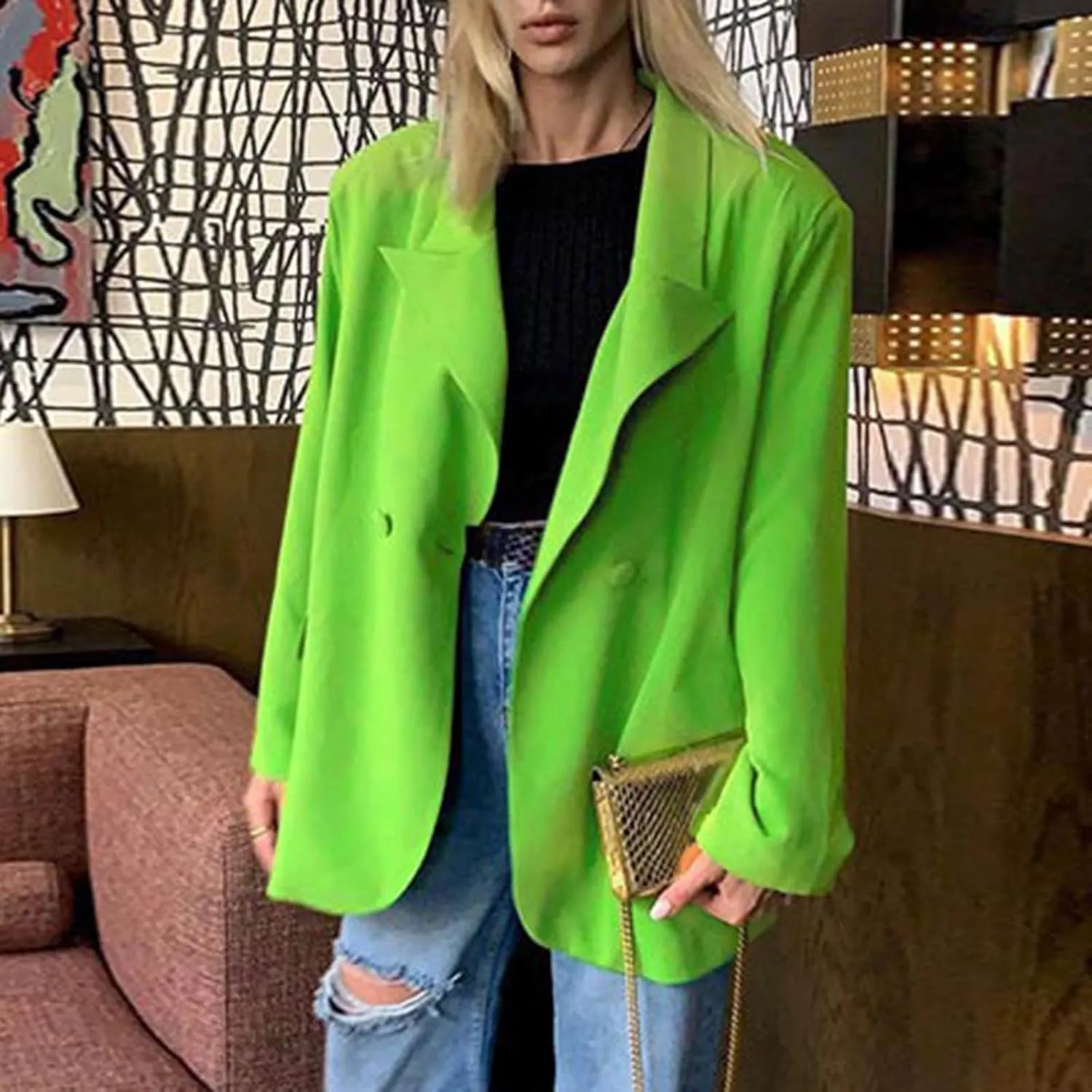 Womens Blazer Jacket Oversized Business Casual Long Sleeve Open Front Work Office Suit Jackets Trendy Clothes