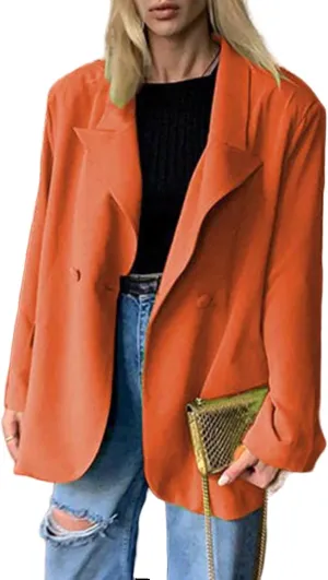 Womens Blazer Jacket Oversized Business Casual Long Sleeve Open Front Work Office Suit Jackets Trendy Clothes