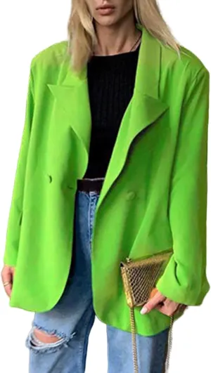 Womens Blazer Jacket Oversized Business Casual Long Sleeve Open Front Work Office Suit Jackets Trendy Clothes