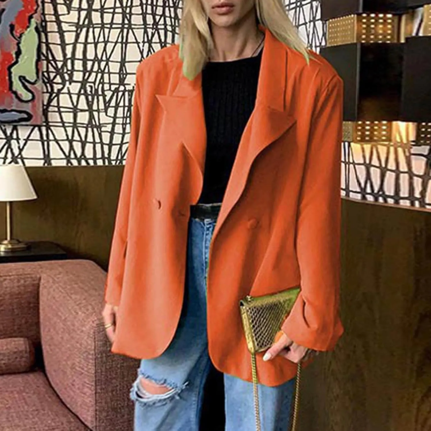 Womens Blazer Jacket Oversized Business Casual Long Sleeve Open Front Work Office Suit Jackets Trendy Clothes