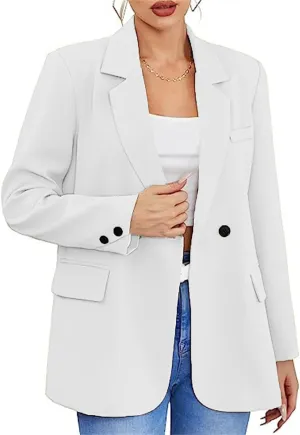Womens Blazers Dressy Casual Business Jacket Open Front Notch Collar Blazer Long Sleeve Work Office Suit Jacket
