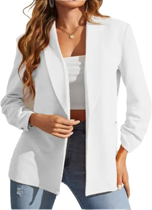 Womens Blazers for Work Casual Work Office Blazer Lightweight Business Suit Jacket Long Sleeve Open Front Cardigan