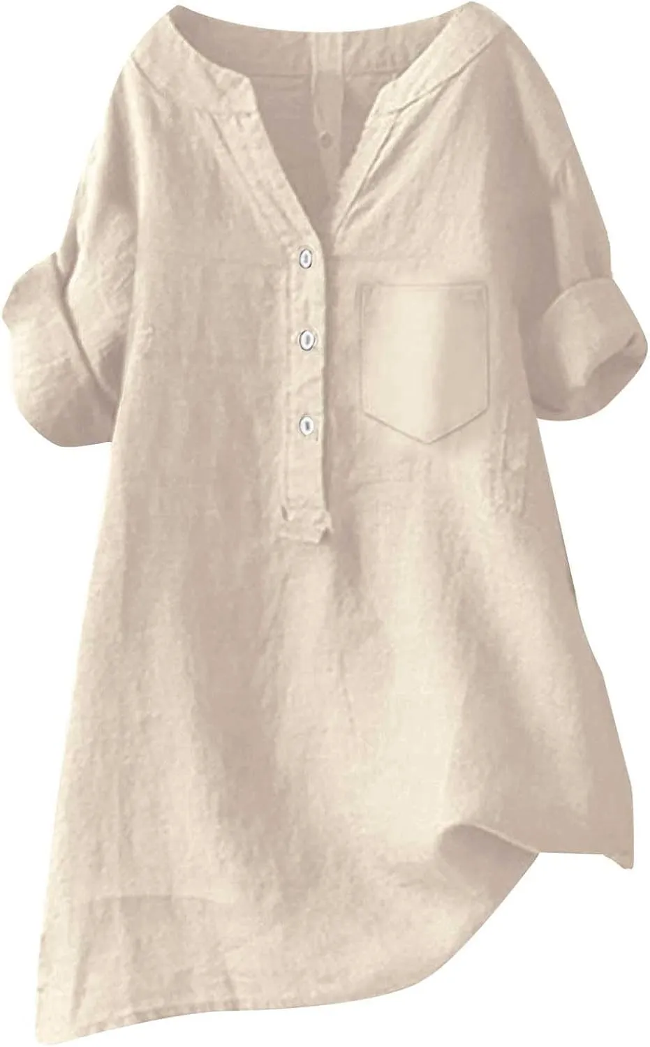 Women's Bohemian Boho Linen Short Sleeve T Shirt Summer Basic Casual Oversized Blouses Crewneck Loose Tshirts