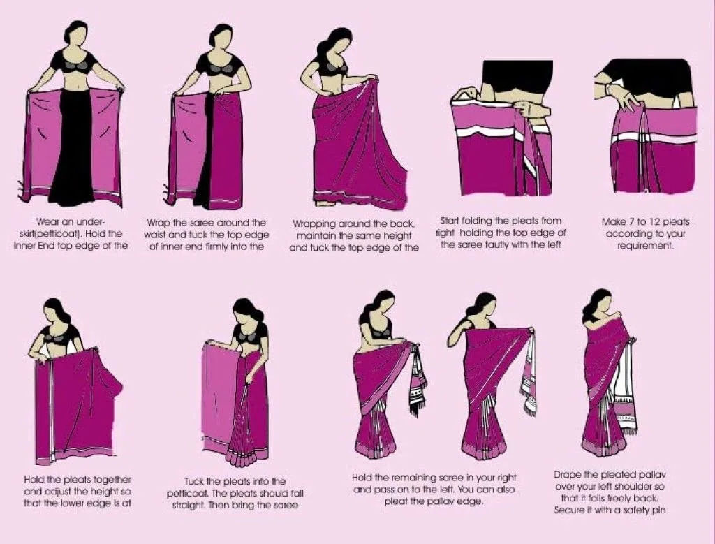 Women's Bollywood Chiffon Plain Sari Festival Uniform Saree Wrap Fabric Unstitched Blouse Piece Party Wear