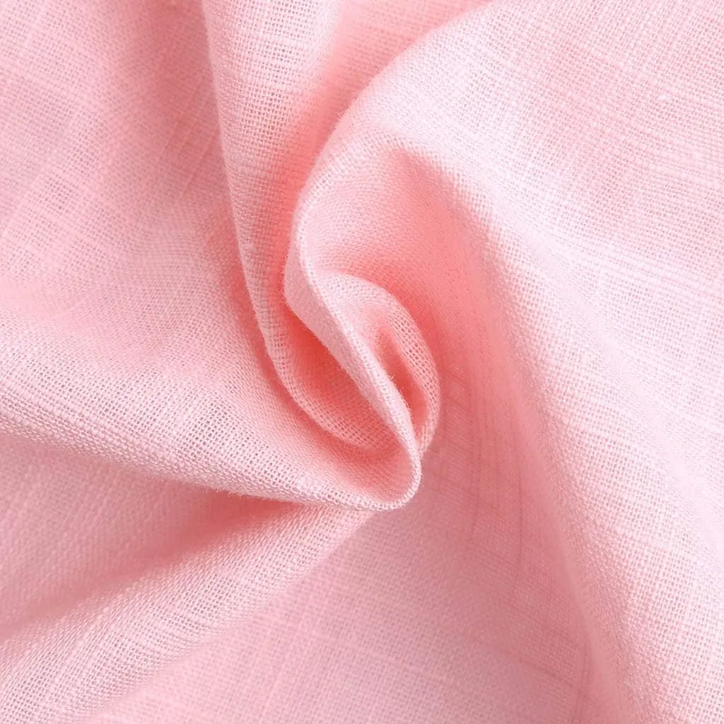 Women's Button Down Shirts Plain Long Sleeve Cotton Linen Summer Casual Business Blouse Top Loose Fit T Shirts