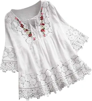Womens Button Linen Short Sleeve T-Shirts Summer Henley Casual Plus Size Tunic Top V Neck Loose Tshirt