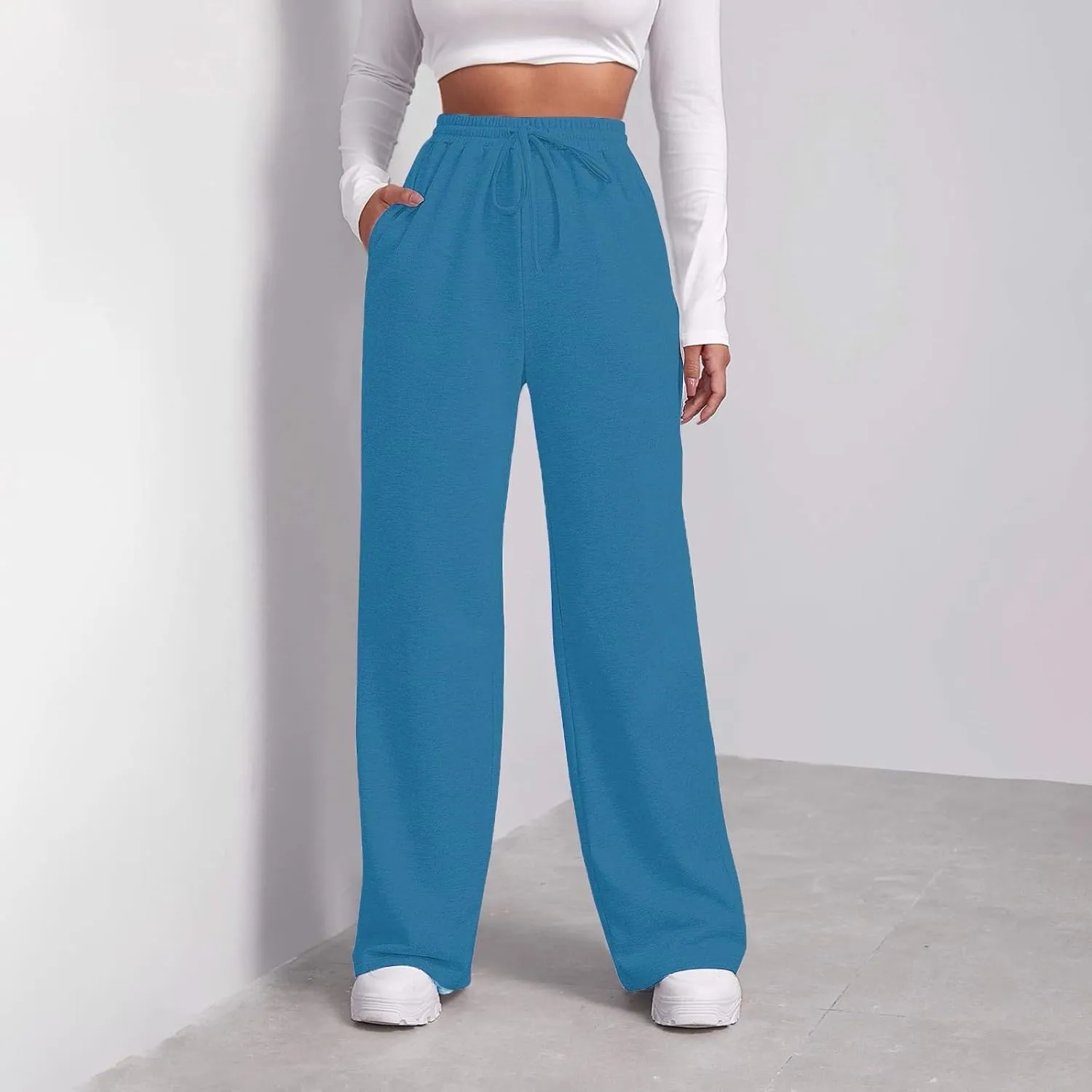 Womens Cargo Sweatpants Baggy Elastic Loose Pants Fall Winter Lounge Jogger Pants Lightweight for Yoga Sweat Pants