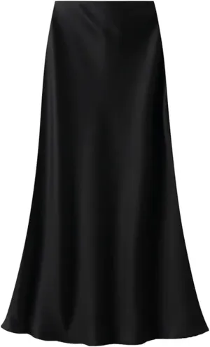 Women's Elegant Satin Fishtail Skirts Vintage Empire Waist Maxi Skirts Party Wear Fashion Clothes
