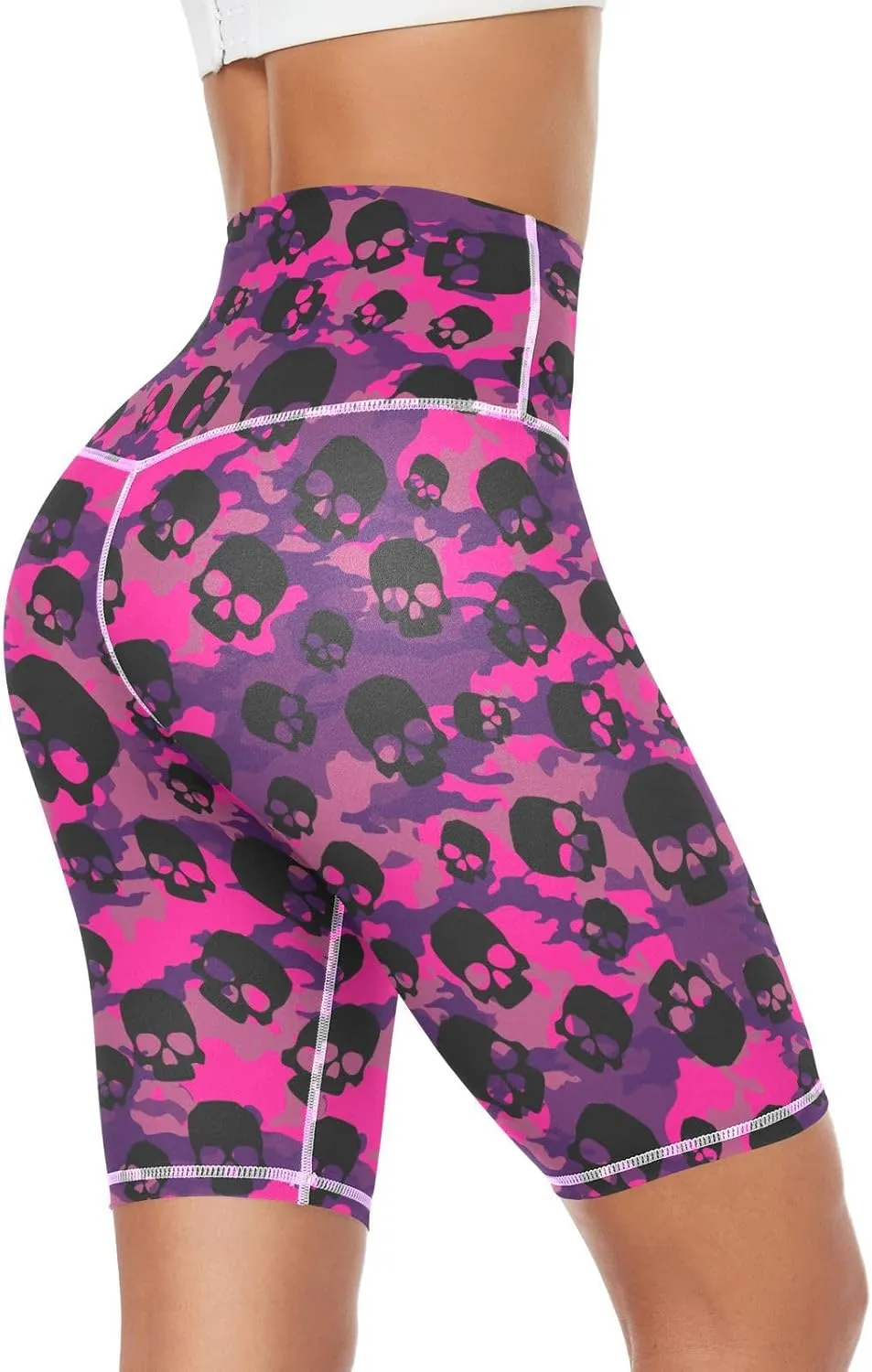 Women's Leggings Shorts High Waist Yoga Athletic Short Pants with Hidden Pockets