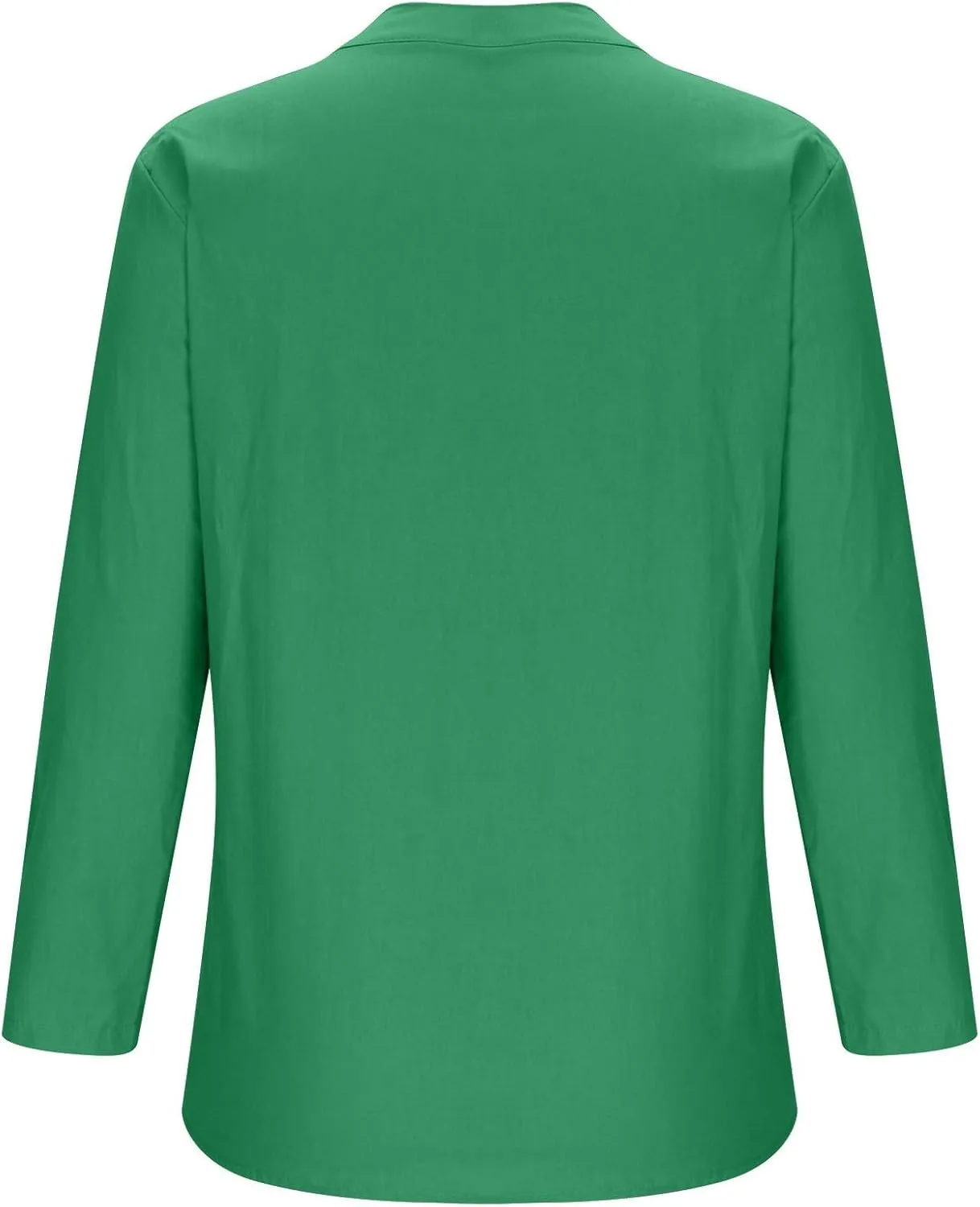 Womens Linen Shirts V Neck Button Up Blouses Plain Trendy Dressy Tshirt Short Sleeve Loose Fit Shirt
