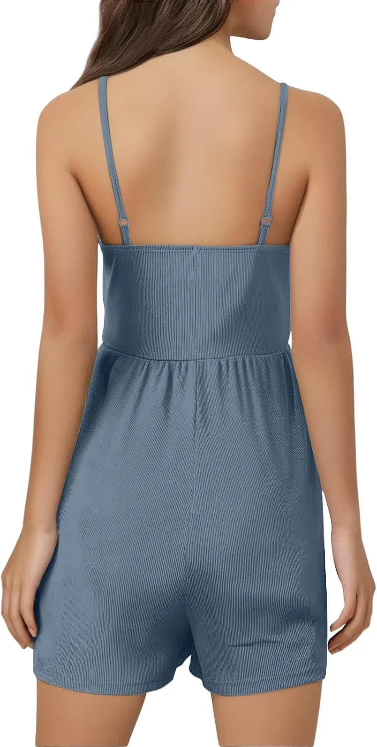 Womens Mini Dress Built in Shorts Summer Sexy Deep V Sleeveless Adjustable Spaghetti Strap Dresses Tunic Sundresses