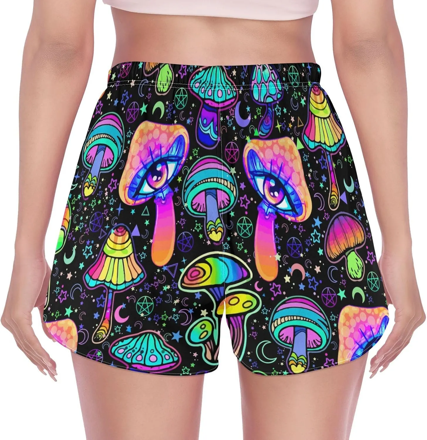 Womens Quick Dry Beach Shorts Athletic Swim Bottom Swimsuit with Liner Pockets