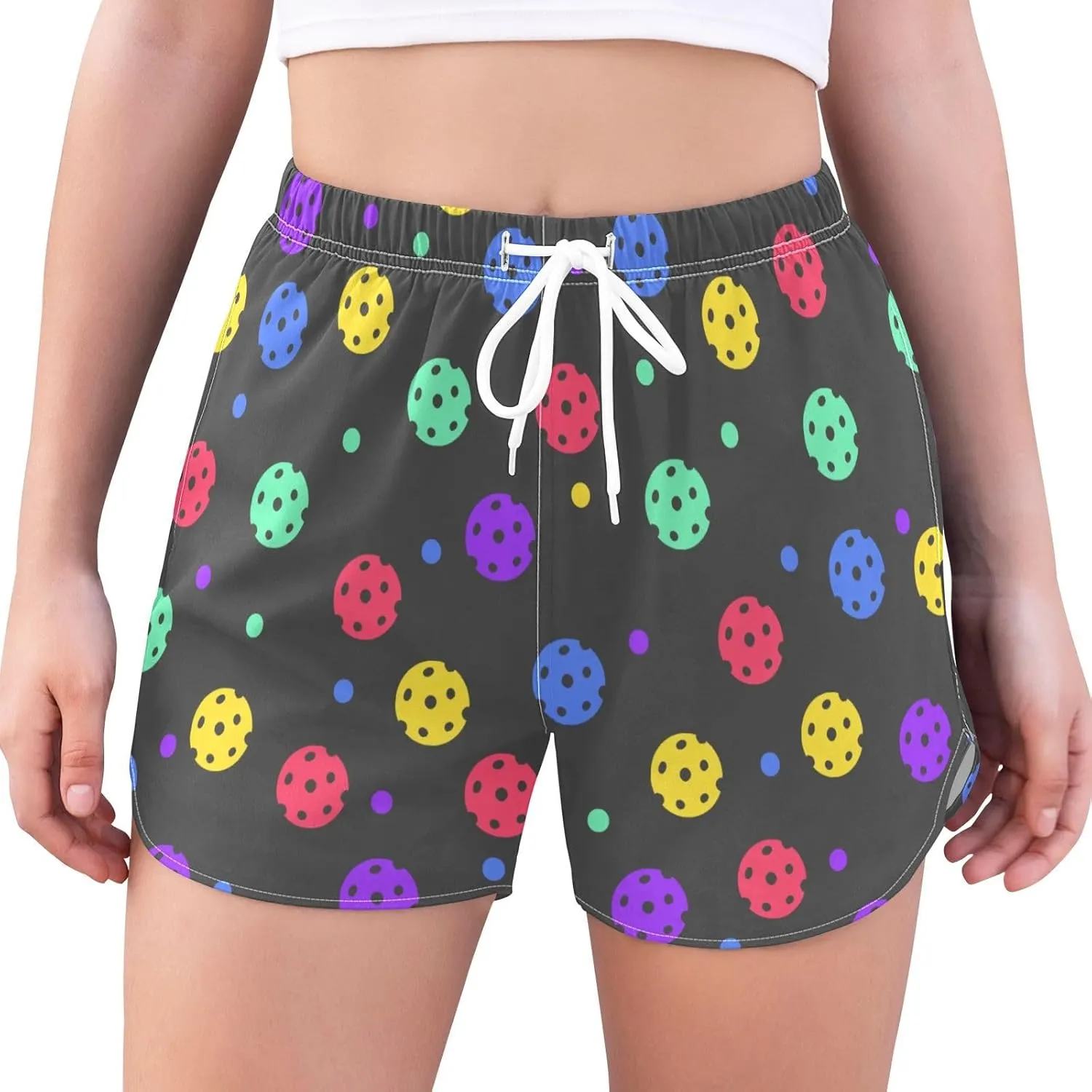 Womens Quick Dry Beach Shorts Athletic Swim Bottom Swimsuit with Liner Pockets