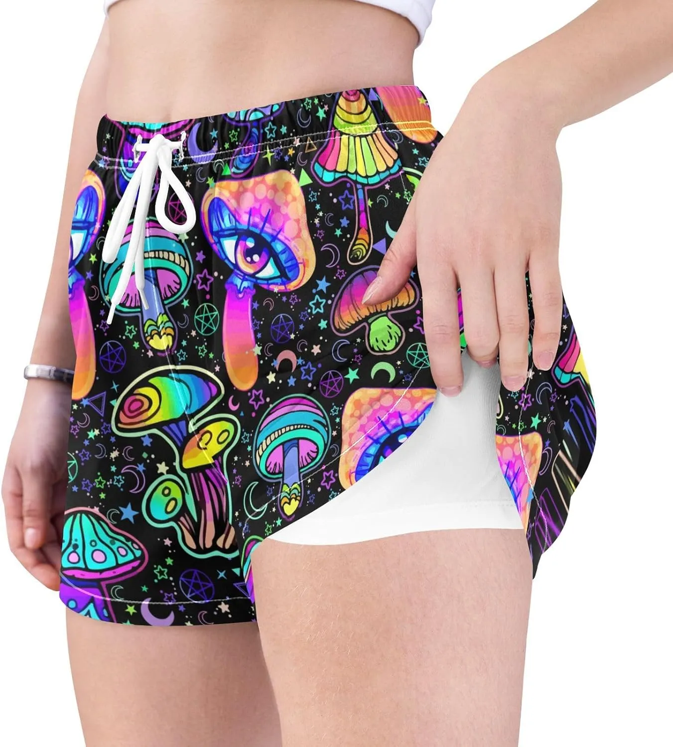 Womens Quick Dry Beach Shorts Athletic Swim Bottom Swimsuit with Liner Pockets