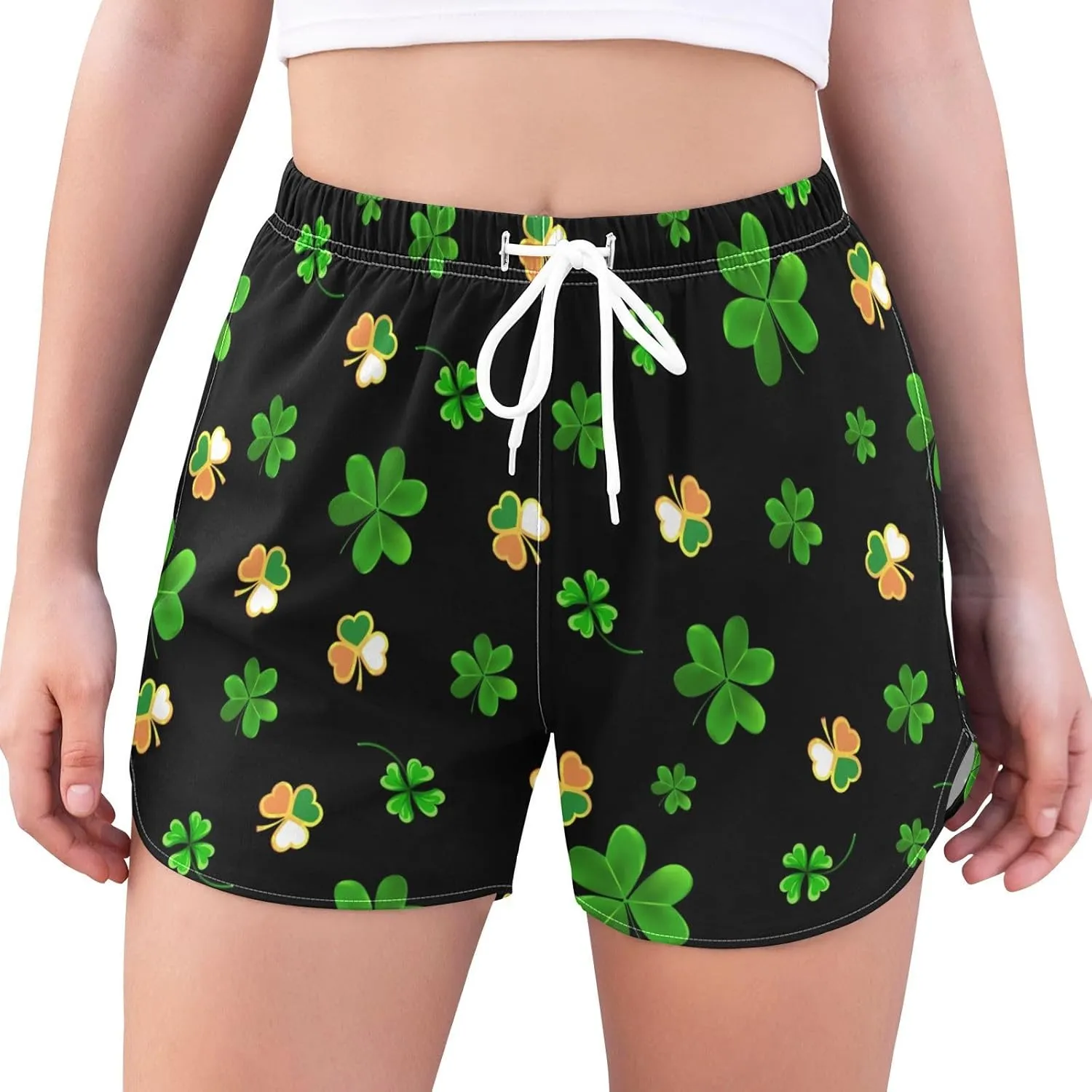 Womens Quick Dry Beach Shorts Athletic Swim Bottom Swimsuit with Liner Pockets