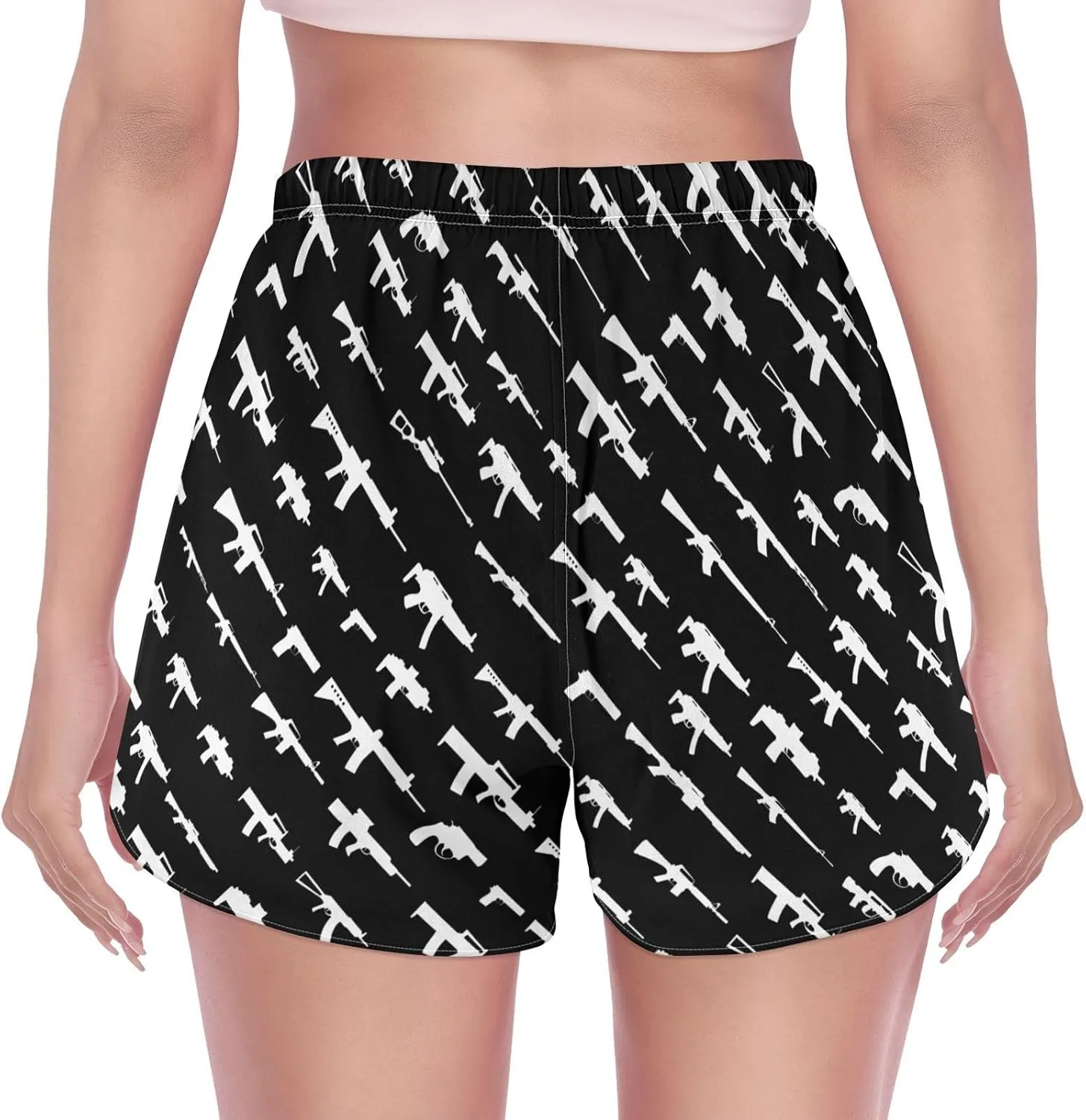Womens Quick Dry Beach Shorts Athletic Swim Bottom Swimsuit with Liner Pockets