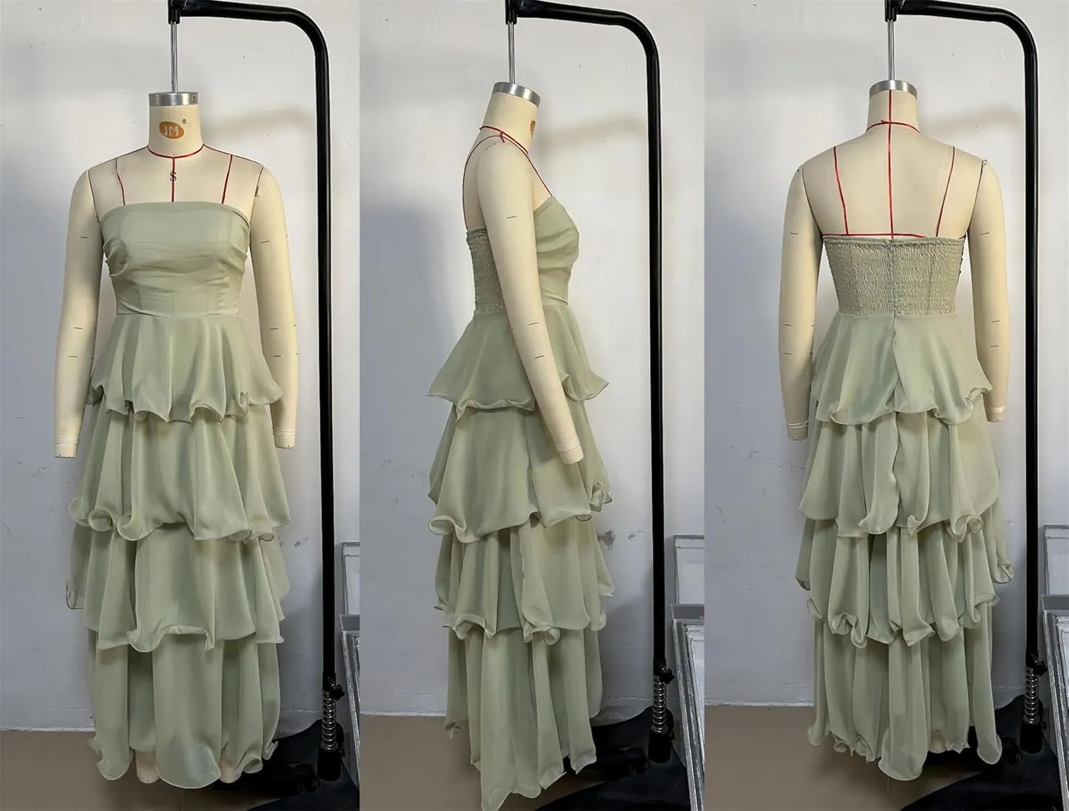 Womens Sexy Off Shoulder Ruffles Ruched Bodycon Party Clubwear Tiered Solid Dress