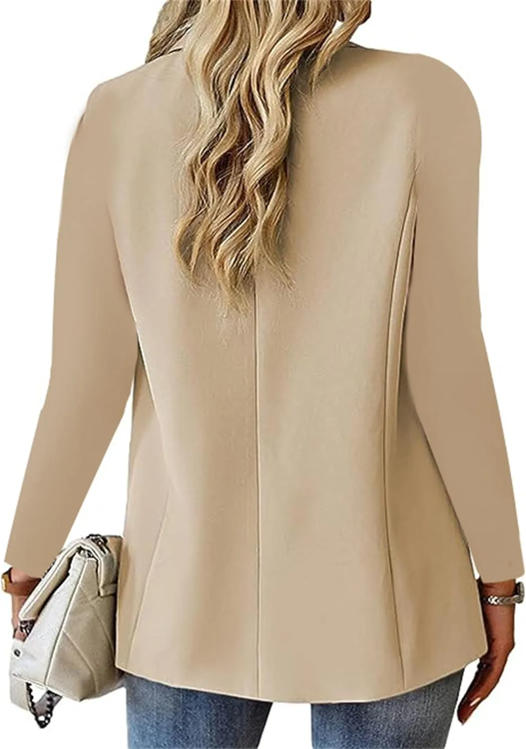 Women's Work Office Blazer Casual Long Sleeve Lapel Open Front Suit Jacket Work Blazer Elegant Clothes with Pockets
