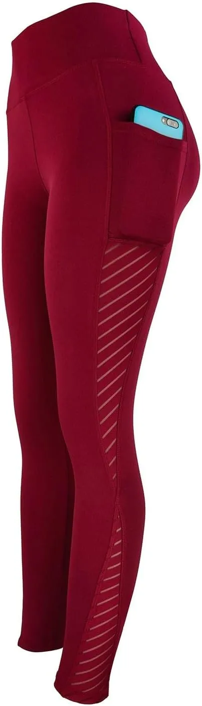 Womens Yoga Pants Tummy Control High Waist Mesh Leggings Lightweight Comfy Casual Workout Trousers with Pockets 2025