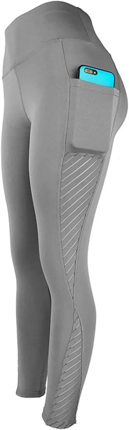 Womens Yoga Pants Tummy Control High Waist Mesh Leggings Lightweight Comfy Casual Workout Trousers with Pockets 2025
