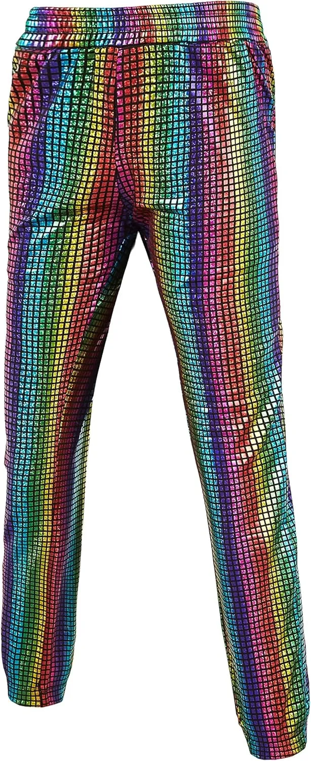 WULFUL Kids Boys Metallic 70s Disco Costume Sequin Party Jogger Pants