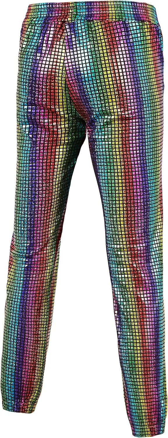 WULFUL Kids Boys Metallic 70s Disco Costume Sequin Party Jogger Pants